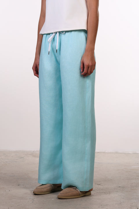 THE CLASSIC LINEN PANTS — WOMENS TEAL