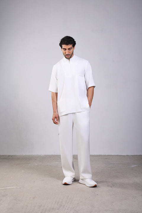 CLASSIC SHIRT HALF SLEEVES SET — MENS WHITE