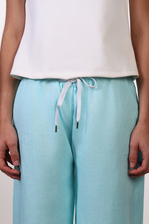 THE CLASSIC LINEN PANTS — WOMENS TEAL