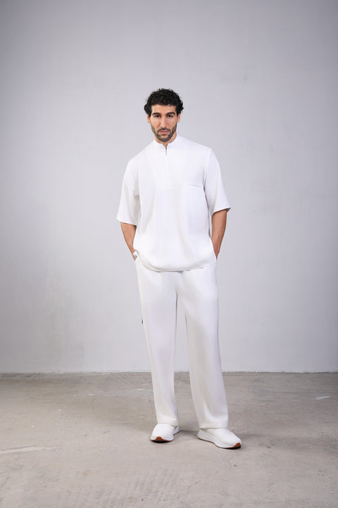 CLASSIC SHIRT HALF SLEEVES SET — MENS WHITE