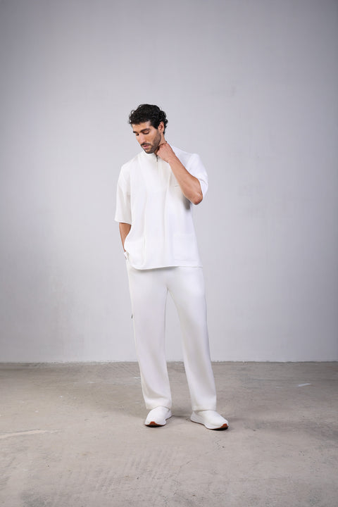 CLASSIC SHIRT HALF SLEEVES SET — MENS WHITE