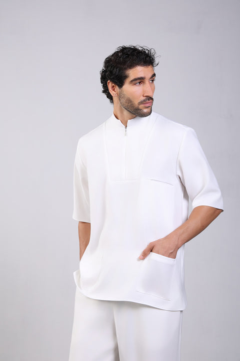 CLASSIC SHIRT HALF SLEEVES — MENS WHITE