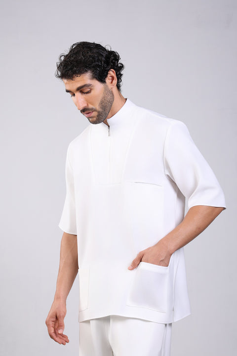 CLASSIC SHIRT HALF SLEEVES — MENS WHITE