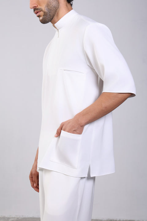 CLASSIC SHIRT HALF SLEEVES SET — MENS WHITE
