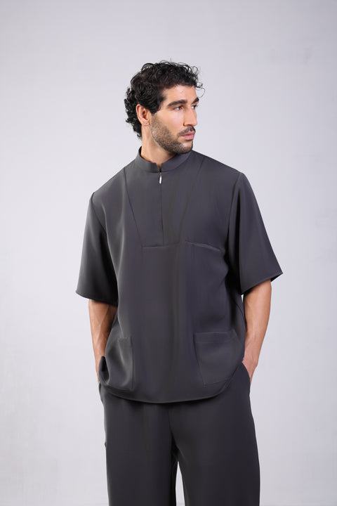 CLASSIC SHIRT HALF SLEEVES — MENS GREY