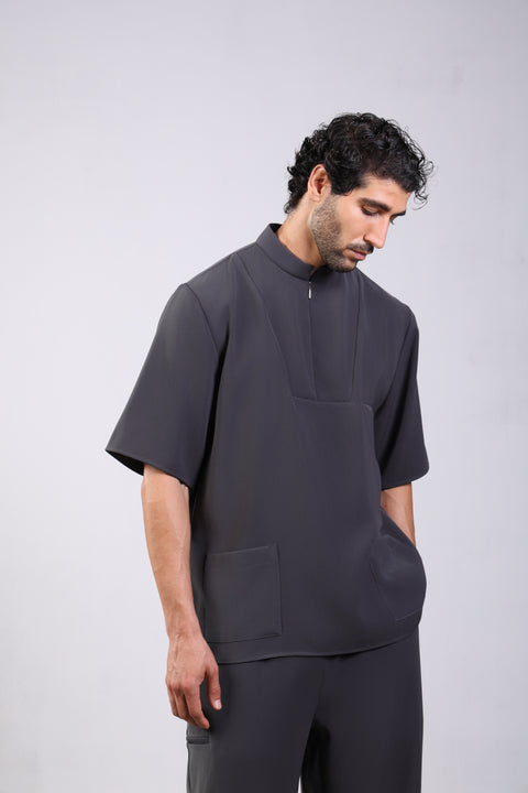 CLASSIC SHIRT HALF SLEEVES — MENS GREY