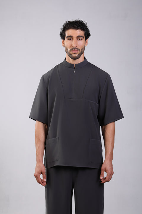 CLASSIC SHIRT HALF SLEEVES — MENS GREY