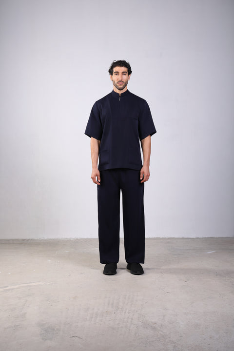 CLASSIC SHIRT HALF SLEEVES SET — MENS NAVY