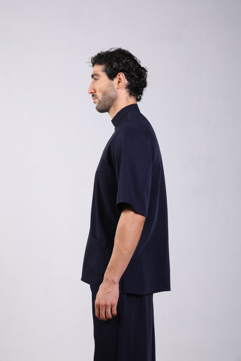 CLASSIC SHIRT HALF SLEEVES — MENS NAVY