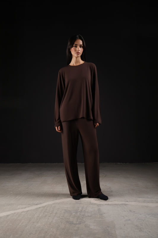 ON CALL TOP FULL SLEEVE — IN BROWN