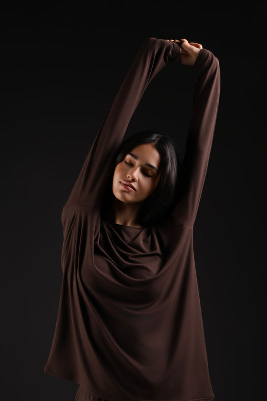 ON CALL TOP FULL SLEEVE — IN BROWN