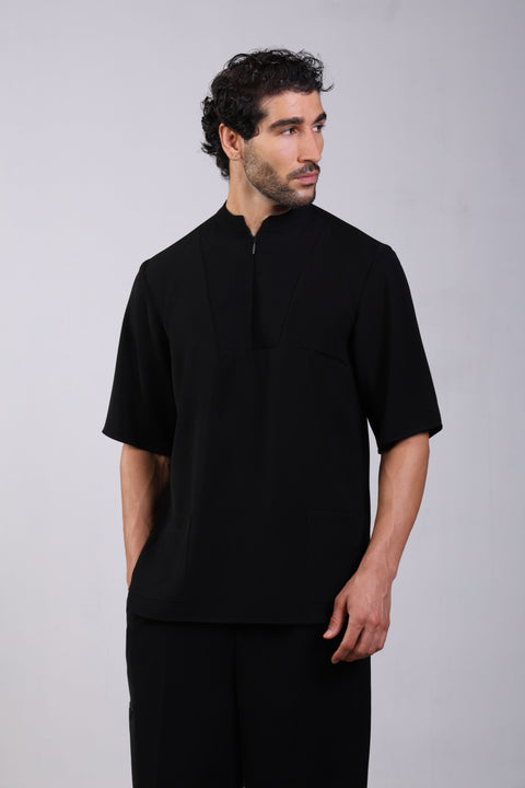 CLASSIC SHIRT HALF SLEEVES — MENS BLACK
