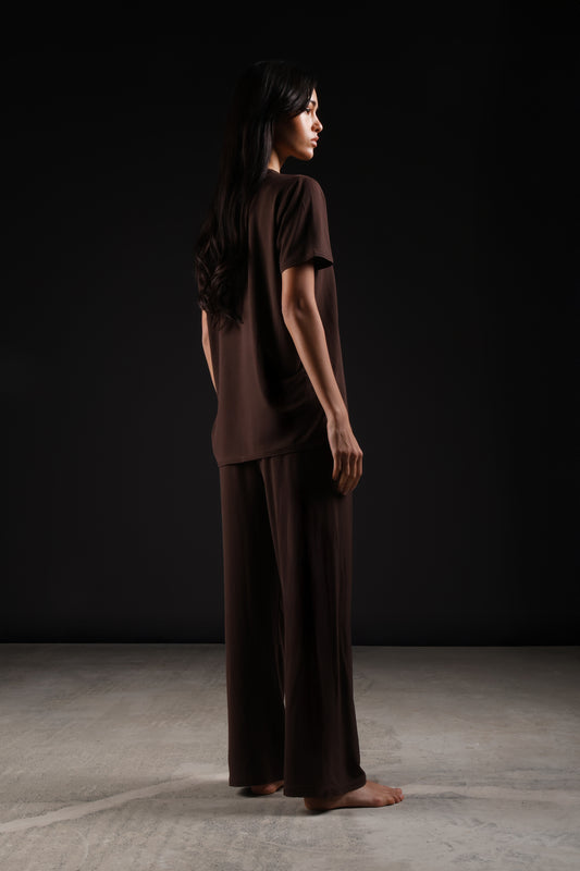 ON CALL TOP HALF SLEEVE — IN BROWN