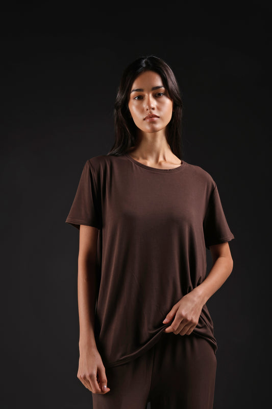 ON CALL TOP HALF SLEEVE — IN BROWN