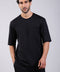 FLEX SHIRT HALF SLEEVES ROUND NECK — MENS BLACK