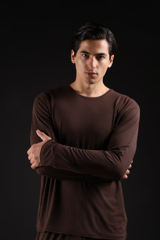 ON CALL TOP FULL SLEEVE — IN BROWN