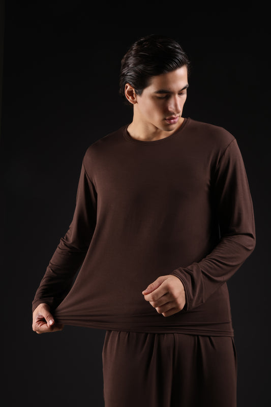 ON CALL TOP FULL SLEEVE — IN BROWN