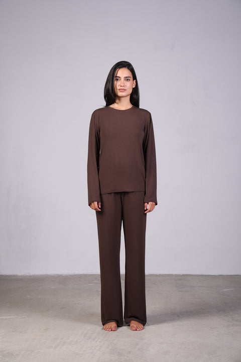 ON CALL TOP FULL SLEEVES — WOMENS BROWN