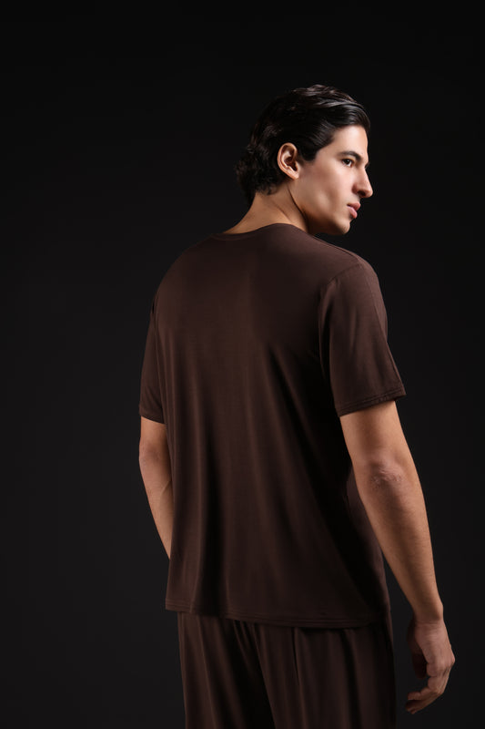 ON CALL TOP HALF SLEEVE — IN BROWN