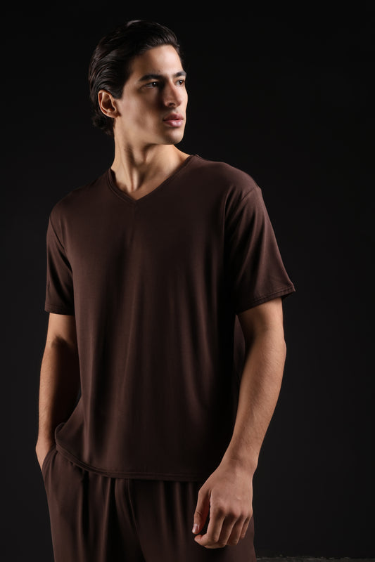 ON CALL TOP HALF SLEEVE — IN BROWN