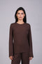 ON CALL TOP FULL SLEEVES — WOMENS BROWN