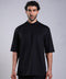 FLEX SHIRT HALF SLEEVES HIGH NECK — MENS BLACK