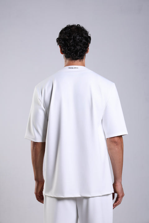 FLEX SHIRT HALF SLEEVES ROUND NECK — MENS WHITE