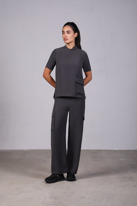 CORE SHIRT HALF SLEEVES — WOMENS GREY