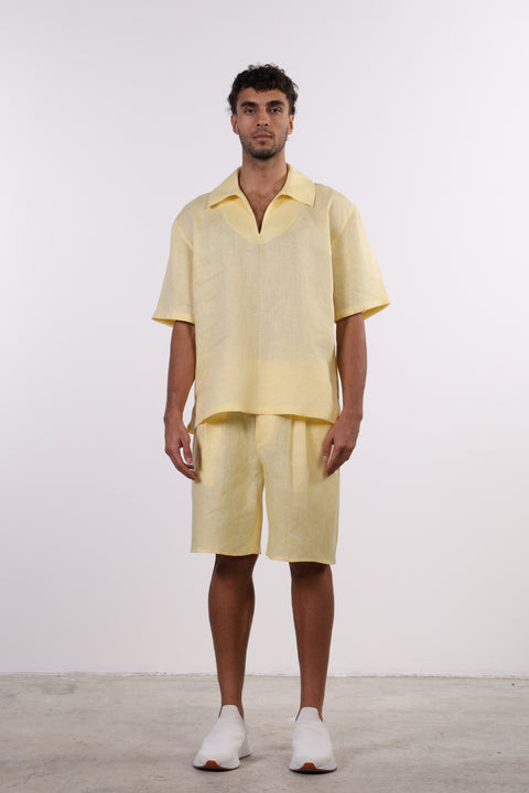 THE SIGNATURE LINEN SHIRT — MENS YELLOW