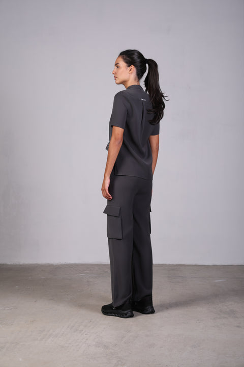 CORE SHIRT HALF SLEEVES SET — WOMENS GREY