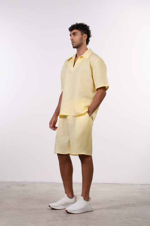 THE SIGNATURE LINEN SET — MENS YELLOW