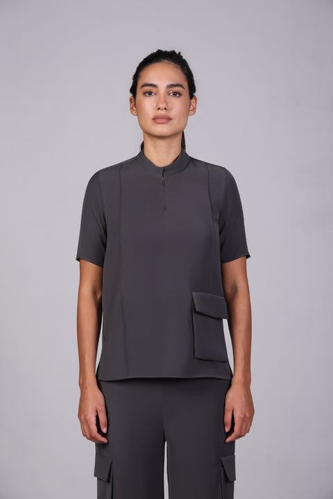 CORE SHIRT HALF SLEEVES — WOMENS GREY