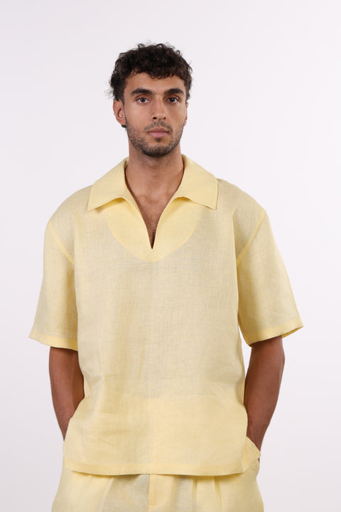 THE SIGNATURE LINEN SET — MENS YELLOW