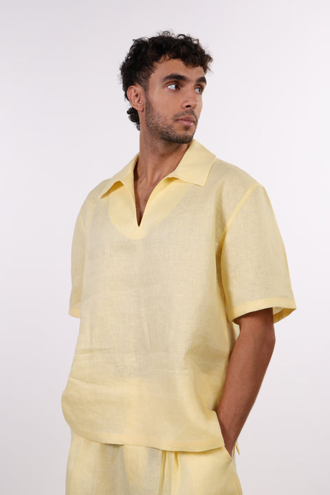 THE SIGNATURE LINEN SHIRT — MENS YELLOW