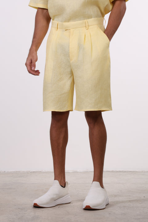 THE LINEN SHORTS  — MENS YELLOW