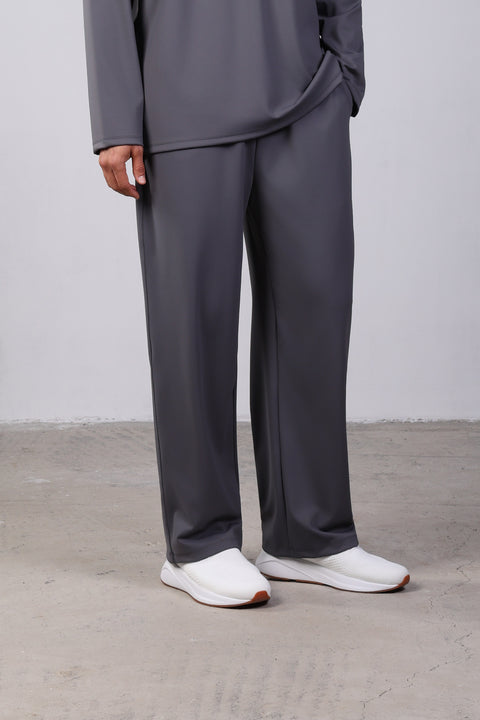 FLEX SHIRT FULL SLEEVES HIGH NECK SET — MENS GREY