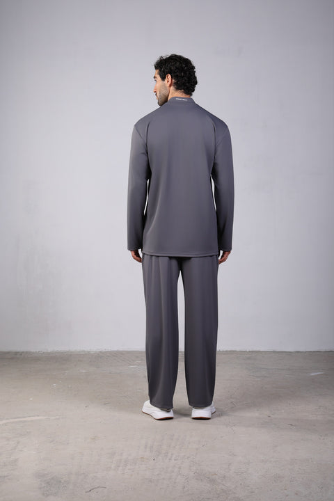 FLEX SHIRT FULL SLEEVES HIGH NECK SET — MENS GREY
