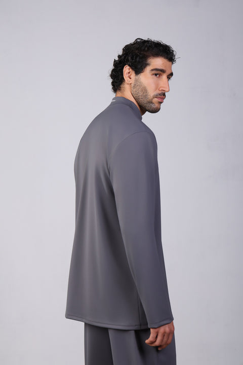 FLEX SHIRT FULL SLEEVES HIGH NECK — MENS GREY