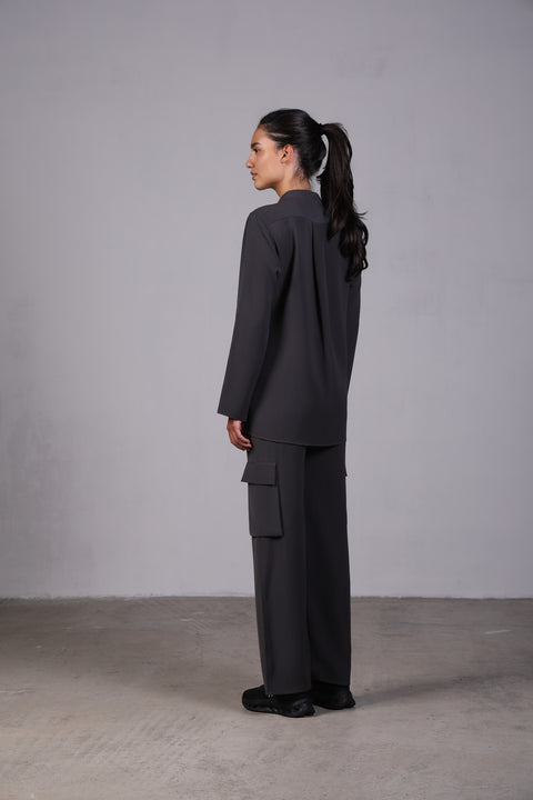 CORE SHIRT FULL SLEEVES SET — WOMENS GREY
