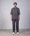 FLEX SHIRT HALF SLEEVES HIGH NECK SET — MENS GREY