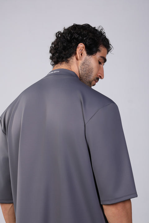 FLEX SHIRT HALF SLEEVES HIGH NECK SET — MENS GREY