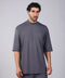 FLEX SHIRT HALF SLEEVES HIGH NECK — MENS GREY