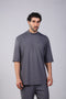 FLEX SHIRT HALF SLEEVES HIGH NECK — MENS GREY