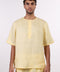 THE SHORE LINEN HALF SLEEVES SHIRT — MENS YELLOW