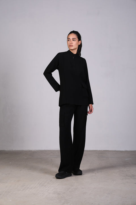 CORE SHIRT FULL SLEEVES SET — WOMENS BLACK