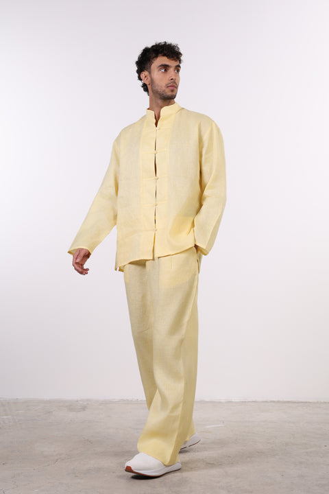 THE JAPANESE LINEN SHIRT  — MENS YELLOW
