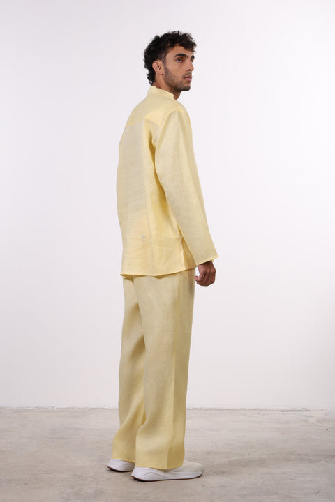 THE JAPANESE LINEN SHIRT  — MENS YELLOW