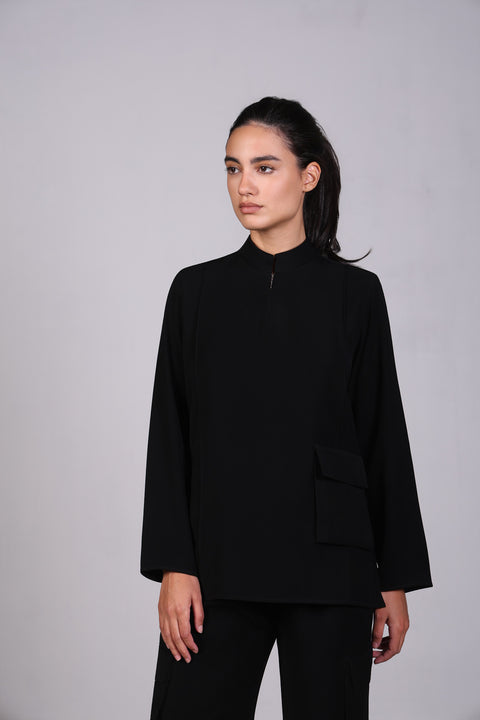 CORE SHIRT FULL SLEEVES SET — WOMENS BLACK