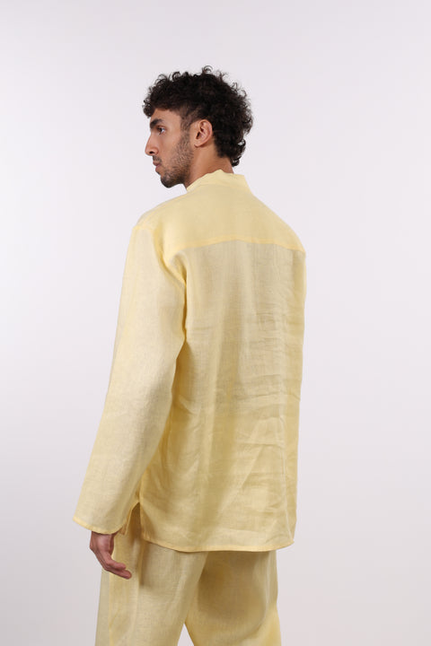 THE JAPANESE LINEN SHIRT  — MENS YELLOW