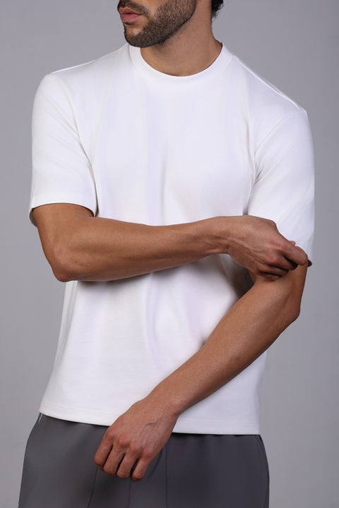 BASIC TEE ROUND NECKLINE — MENS WHITE